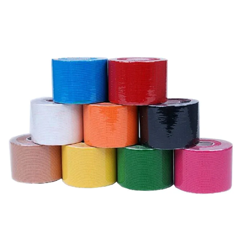 1 Roll Elastic Kinesiology Sports Tape Muscle Pain Care Therapeutic Multicolored muscle stickers cotton tape hypoallergenic F1