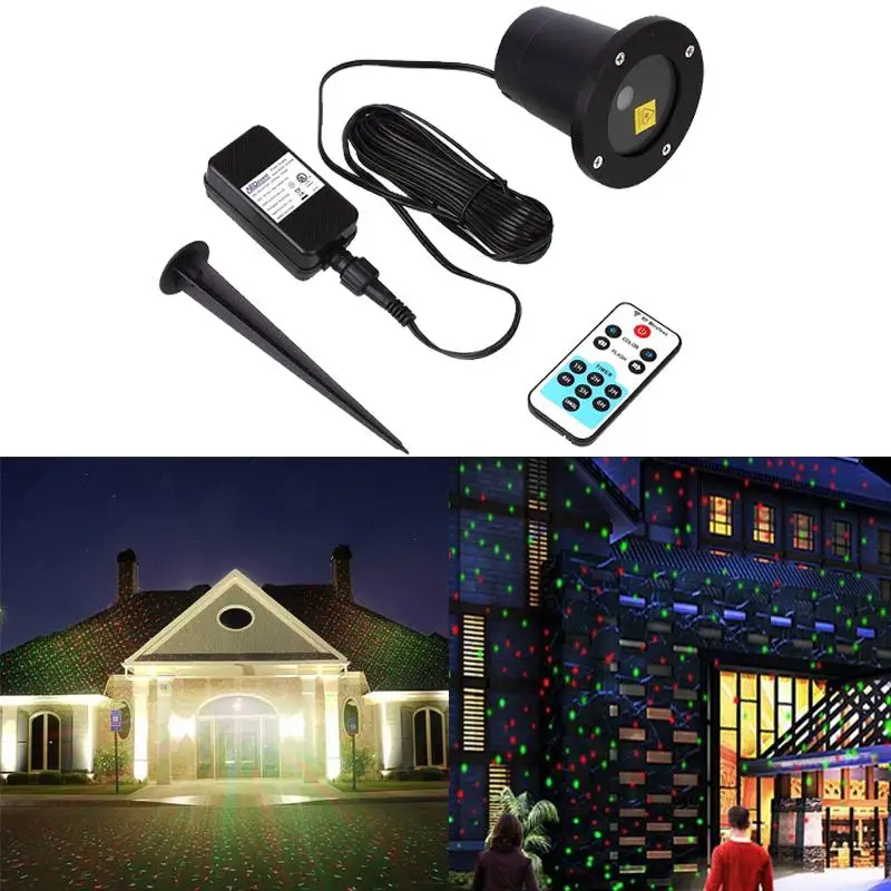 Xmas LED Garden Laser Spot Remote Controller Christmas Light IP68 Spotlight US