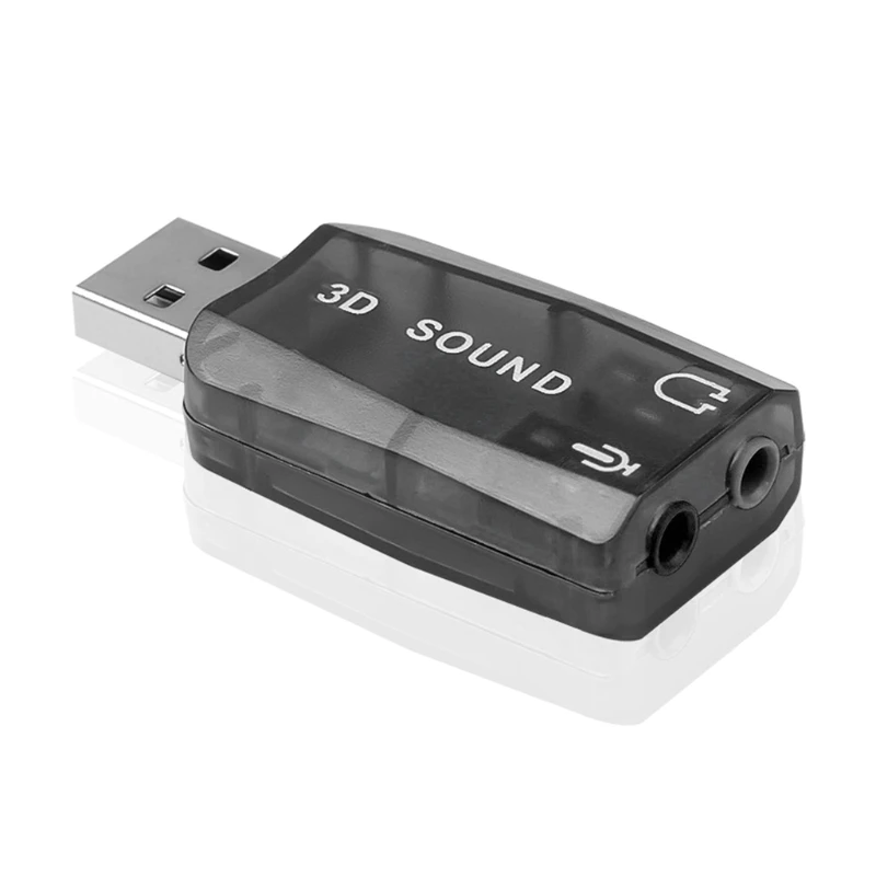 

Внешний мини-адаптер с USB на 3,5 мм микрофон для наушников стерео наушники 3D Звуковая карта адаптер подходит для динамика караоке