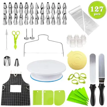 

127Pcs/Set Stainless Steel Pastry Nozzles for Cream with Pastry Bag Decorating Cake Icing Piping Confectionery Baking Tool