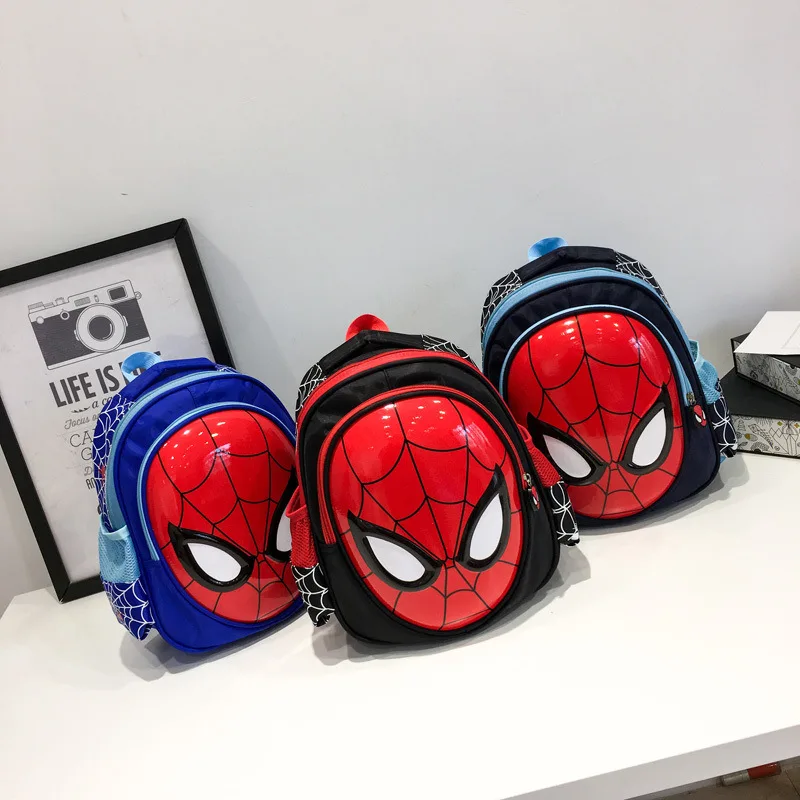 

Children Backpack 2019 Summer PVC Hard Case Spider-Man Burden Relieving Backpack Kindergarten 1-6-Year-Old Cartoon Small Bookbag