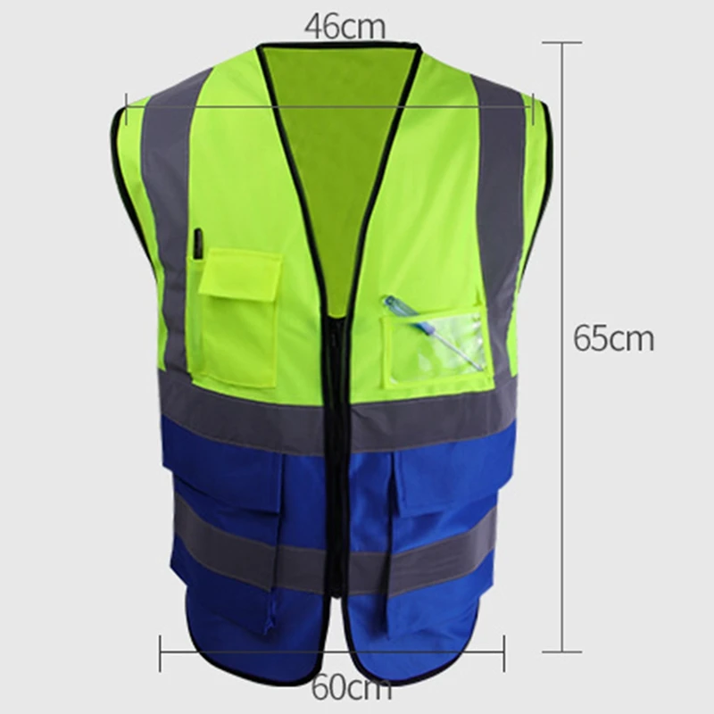 Color Matching Reflective Vest Multi-pocket Reflective Vest Riding Vest Safety Clothing Traffic Sanitation Reflective Vest