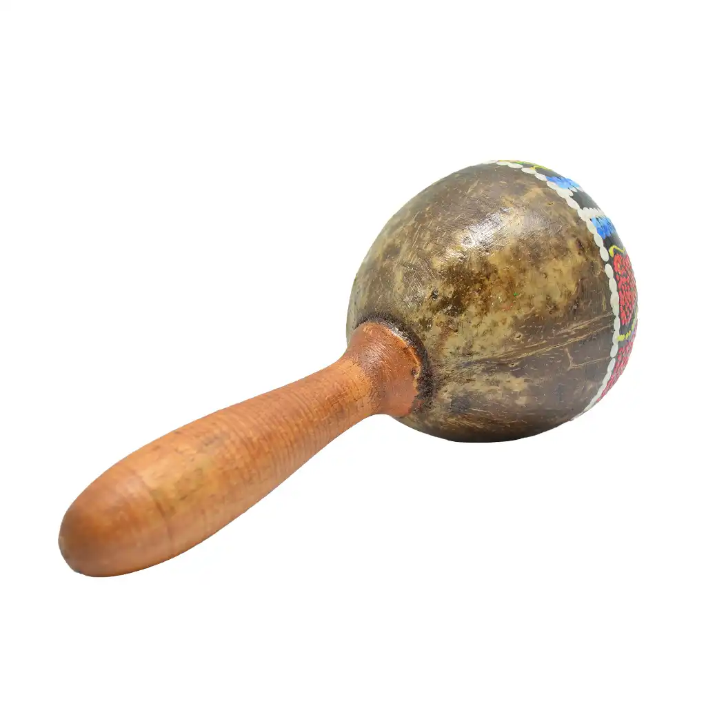 coconut shell wooden hand painted maraca shaker for kids party