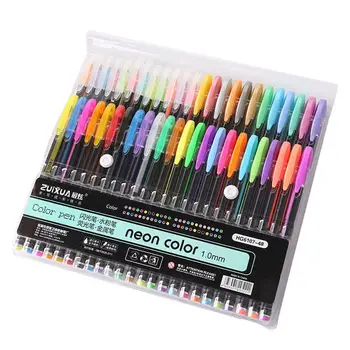 

48 Colors Gel Pens Set High-gloss Pastel Pen Fruit Color Gel Pen Kawaii Drawing Pens Set Colored Markers Student Stationery Set