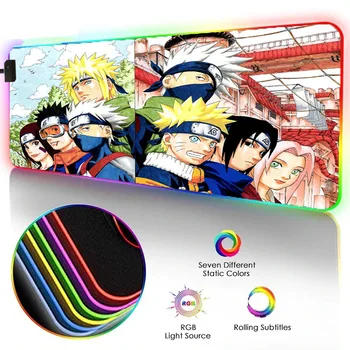 

Animation Mouse Pad Naruto RGB Large Mouse Pad LED Color Lighting Computer Notebook Gaming Accessories Mouse Pad