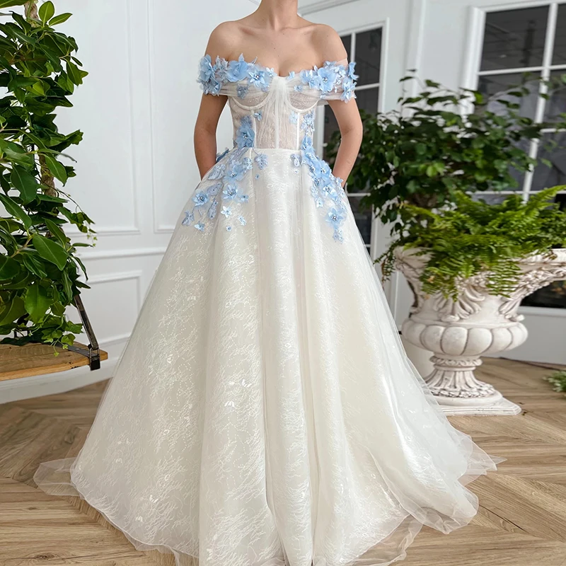 Vestidos De Fiesta tul con hombros descubiertos para mujer, Vestidos largos formales De noche con apliques De flores, Vestidos De noche elegantes|Vestidos de graduación| - AliExpress