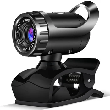 

Webcam 480P Computer Cameras with Built-in HD Microphone Clip-on Digital Video Webcamera Webcam Full Hd-Black