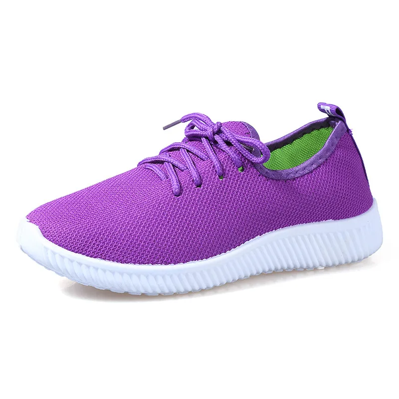 Women Sneakers Outdoor Solid Round Toe Breathable Loafers Soft Leisure Flat Running Shoes Sports Shoes Light Bottom Shoes#1007