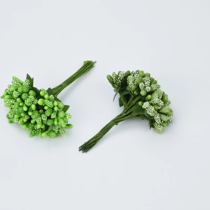 12 Pieces Stamen Diy Gifts Candy Box Home Decor Wedding Decorative Flowers Wreaths Christmas Crafts Artificial Flowers artificial flowers