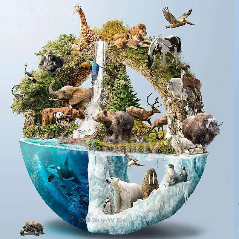 New-5D-DIY-Full-Diamond-Painting-Animals-Collection-Elephant-Whale-Polar-Bear-Diamond-Embroidery-Cross-Stitch