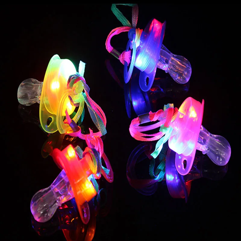 Fashion Led Glasses 100pcs Whistle Nipple Toys Baby Pacifier Party Fun Photo Props Dance Disco Glow Bar Activity Birthday Gift (7)