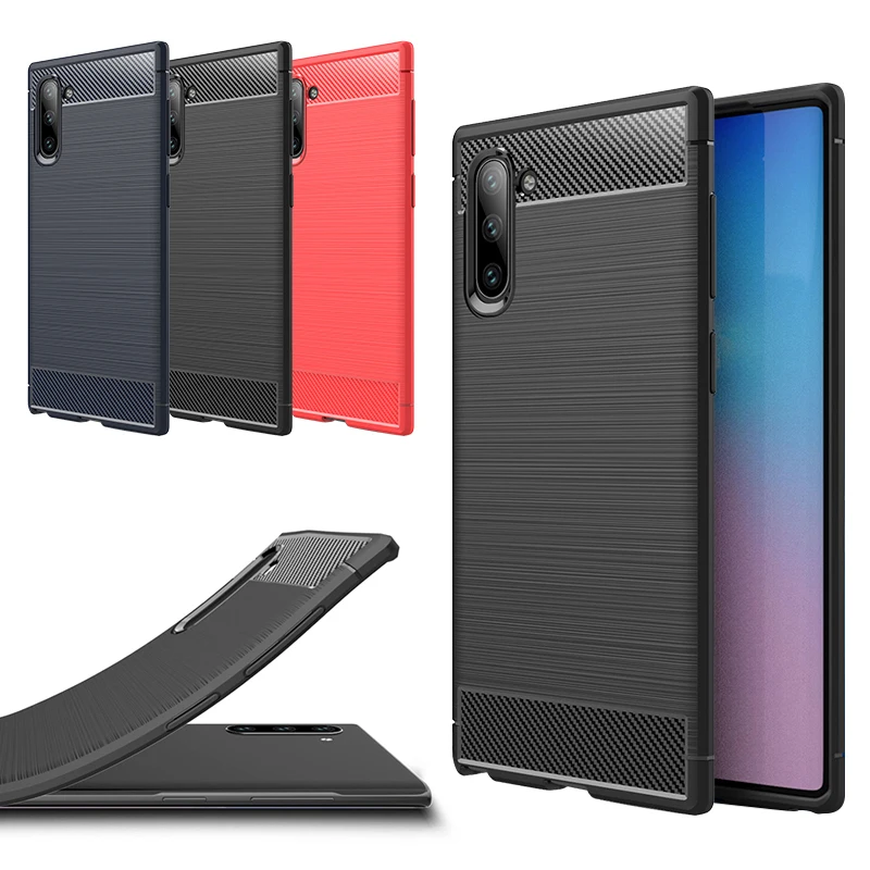 

Shockproof Soft for Samsung Note10 Note10Pro Rugged Silicone Simple Back Cover Case TPU Not for Sansumg S9 S10 Protective Cases