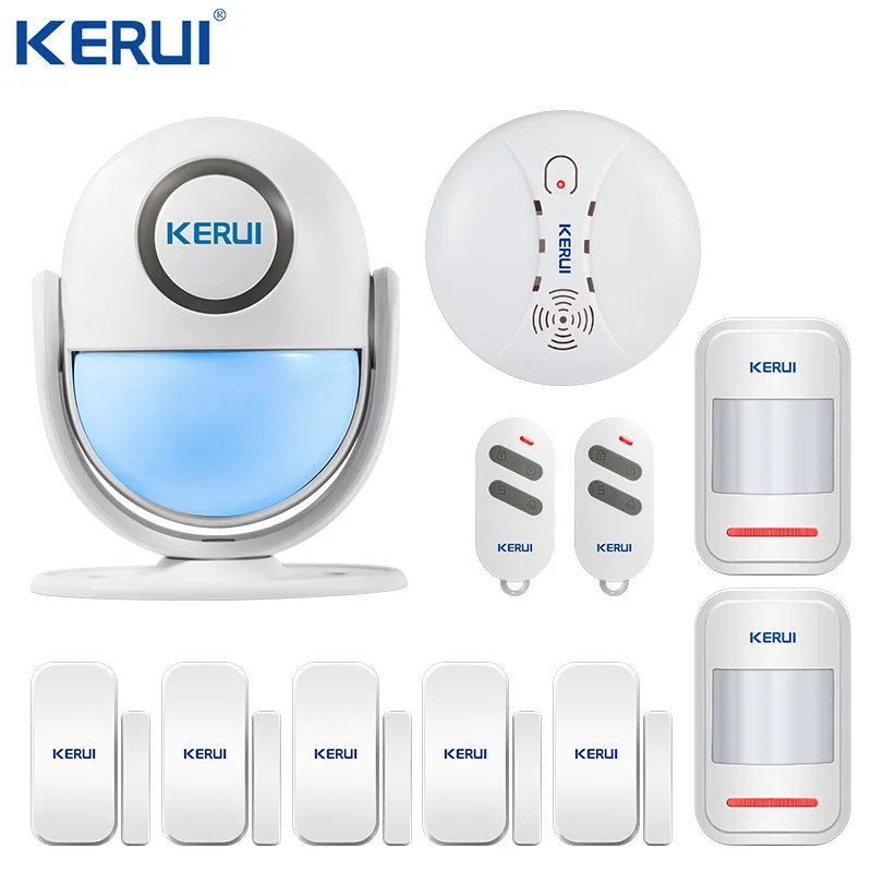 KERUI WP71  Tuya Smart WIFI Motion Alarm System Wireless PIR Motion SensorsWorks with Alexa LED Flash 120dB Loud waterproof siren Alarms & Sensors