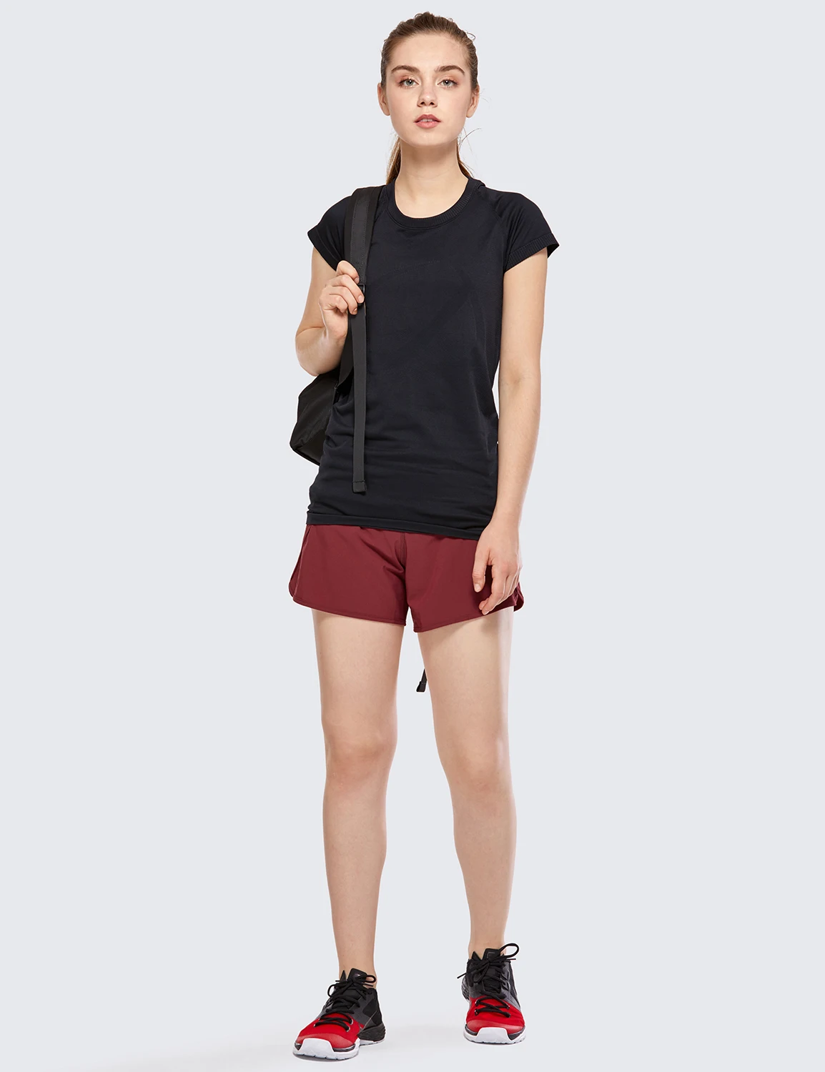 CRZ Йога женские тренировки спортивные беговые шорты брюки с карманом на молнии-4 дюйма