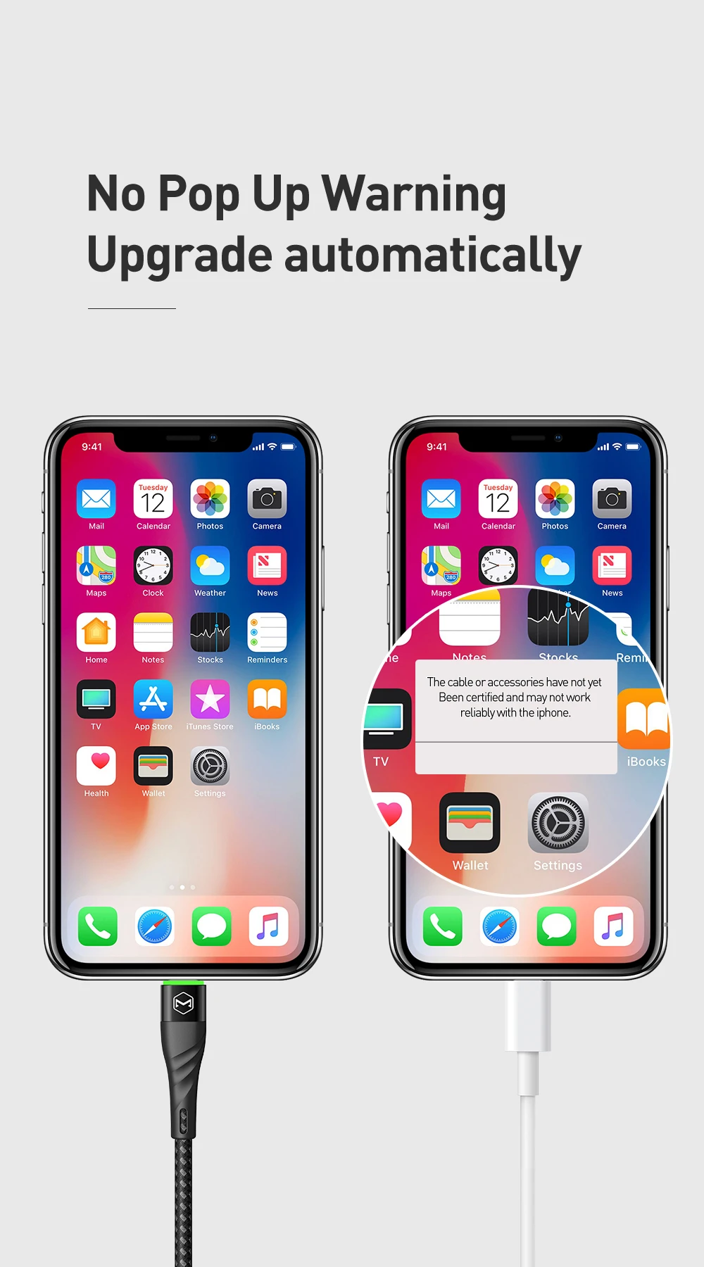Mcdodo светодиодный usb-кабель для зарядки iPhone xs max xr 8 7 6s plus 5s 11 ipad pro быстрое зарядное устройство для apple lightning Кабель 1 м 2 м