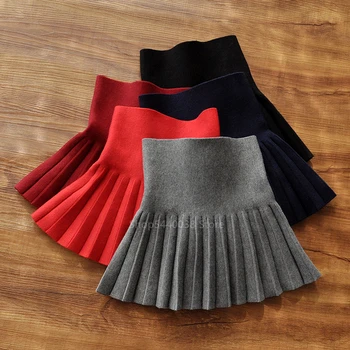 

Fashion Japanese Korean Short Skirt Kid Girl School Uniform JK Sailor Elastic Hight Waist A-Line Solid Pleated Skirt Stage Dance