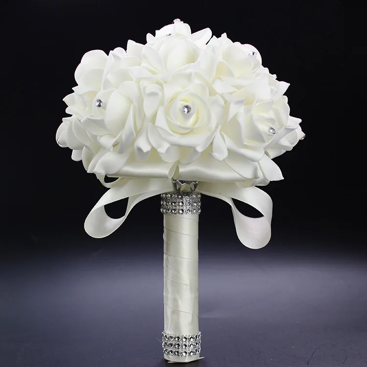 Hot Wedding Flowers Bridal Bouquets Ribbon Artificial Wedding Bouquet Romantic