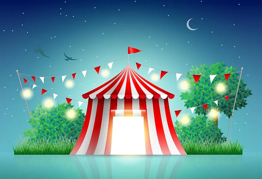 7x5ft Abstract Classical Circus Tent Night Landscape Flags 7x5ft Abstract Classical Circus Tent Night Landscape Flags