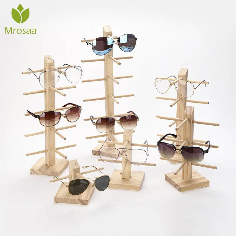 

Hot Multi Layers Wood Sunglass Display Racks Shelf Eyeglasses Show Stand Jewelry Holder for Multi Pairs Glasses Showcase Women