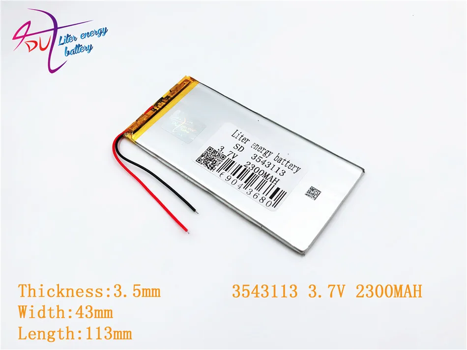 Литиевая батарея 3543113 3,7 V 2300mah литий-полимерная батарея с защитной платой для Планшет PDA PCs цифровые продукты