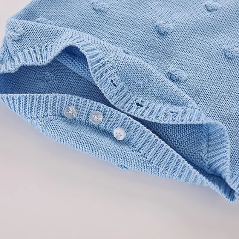 Зимняя одежда для малышей; свитер для девочек; милый вязаный боди с длинными рукавами для новорожденных