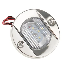 12V круглый морской навигационный фонарь из нержавеющей стали, светодиодный якорные огни для транца, водонепроницаемый, диаметр. 75 мм