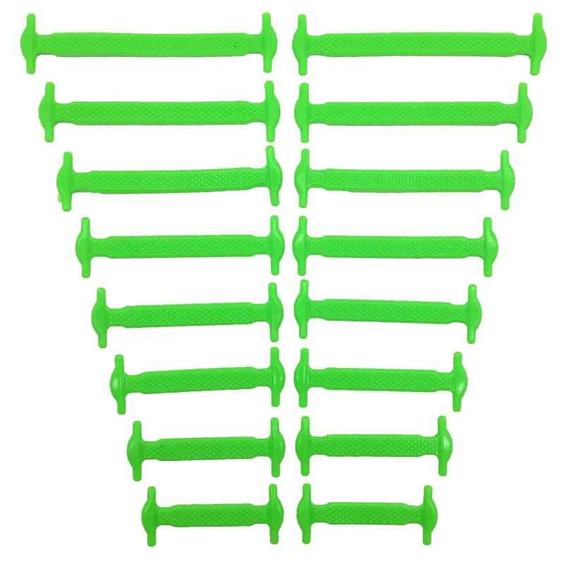 16 шт./лот силиконовые шнурки без галстука шнурки 12 цветов эластичные шнурки креативные ленивые силиконовые шнурки резиновые шнурки - Цвет: green