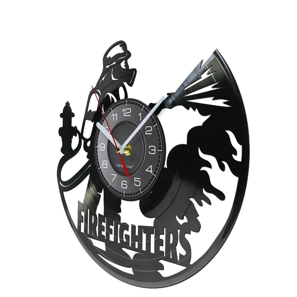 Firefighters At Work Fire Protection Rescue Modern Design Wall Clock For Control Department Fireman Silent Swept Watch Decor 2