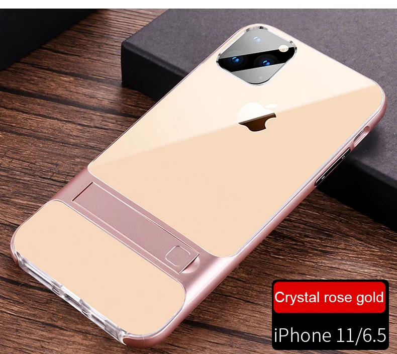 Для iPhone11 5,8 6,1 6,5 модная прозрачная Скоба из ТПУ+ PC двухслойный армированный ударопрочный чехол для телефона