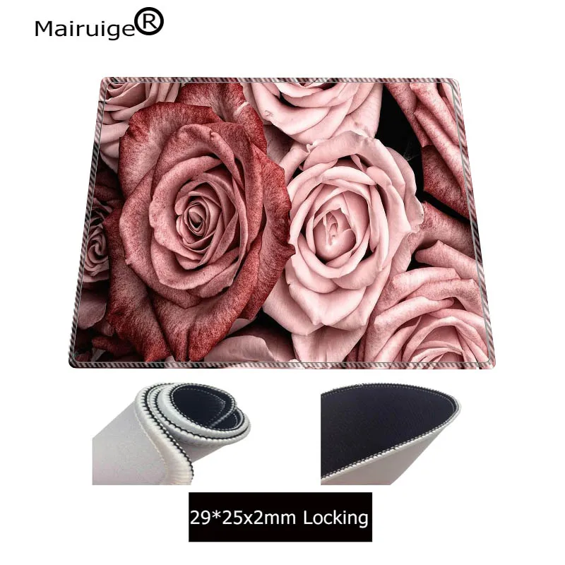  Rose Pink Large Gaming Flower Mouse Pad Locking Edge Keyboard Mouse Mat Gaming Desk Mousepad for CS