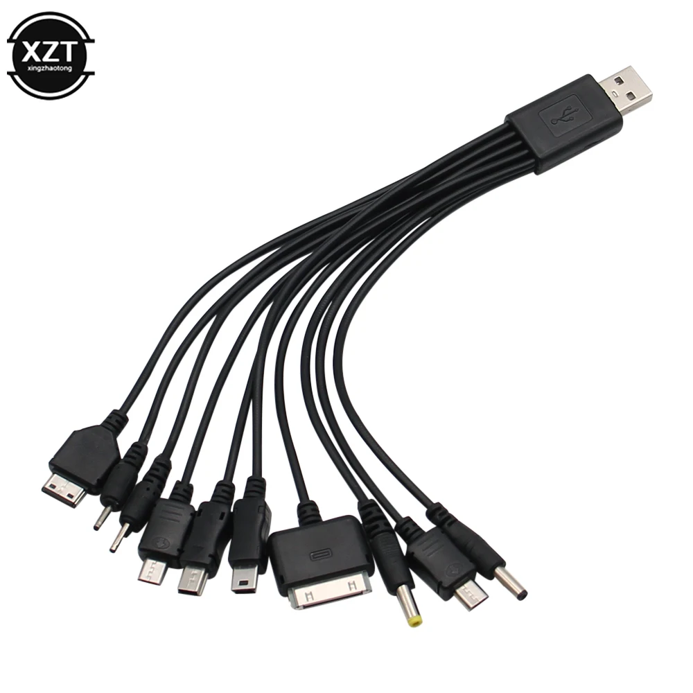 Универсальный портативный кабель Micro USB 10 в 1 мульти зарядное устройство шнур для