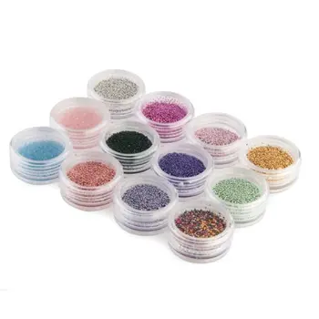 

Lot of 12 Perler minibeads Caviar Nail Art Acrylic Nail Manicure