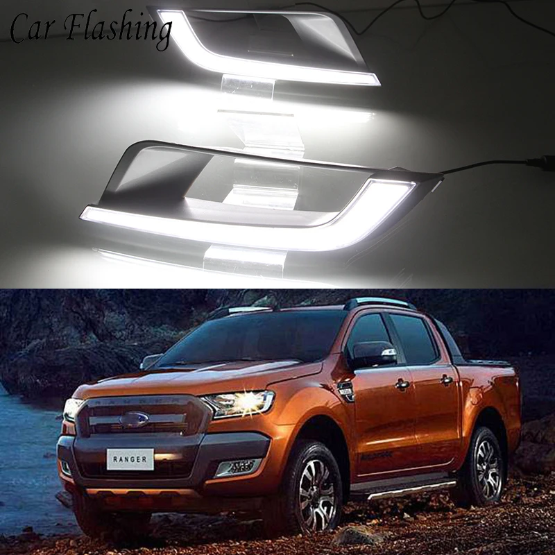 1 пара автомобильные светодиодсветодиодный дневные ходовые огни для Ford Ranger 2015 2016