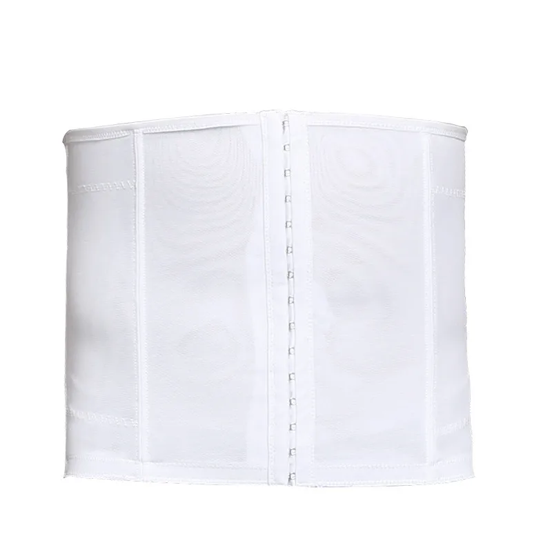white 3 hooks Waist Corset Men Slimming Body Shaper Belts Steel Bone Abdomen Control Belly Trimmer Adjustable Corsets Black White Girdles - Цвет: white 3 hooks