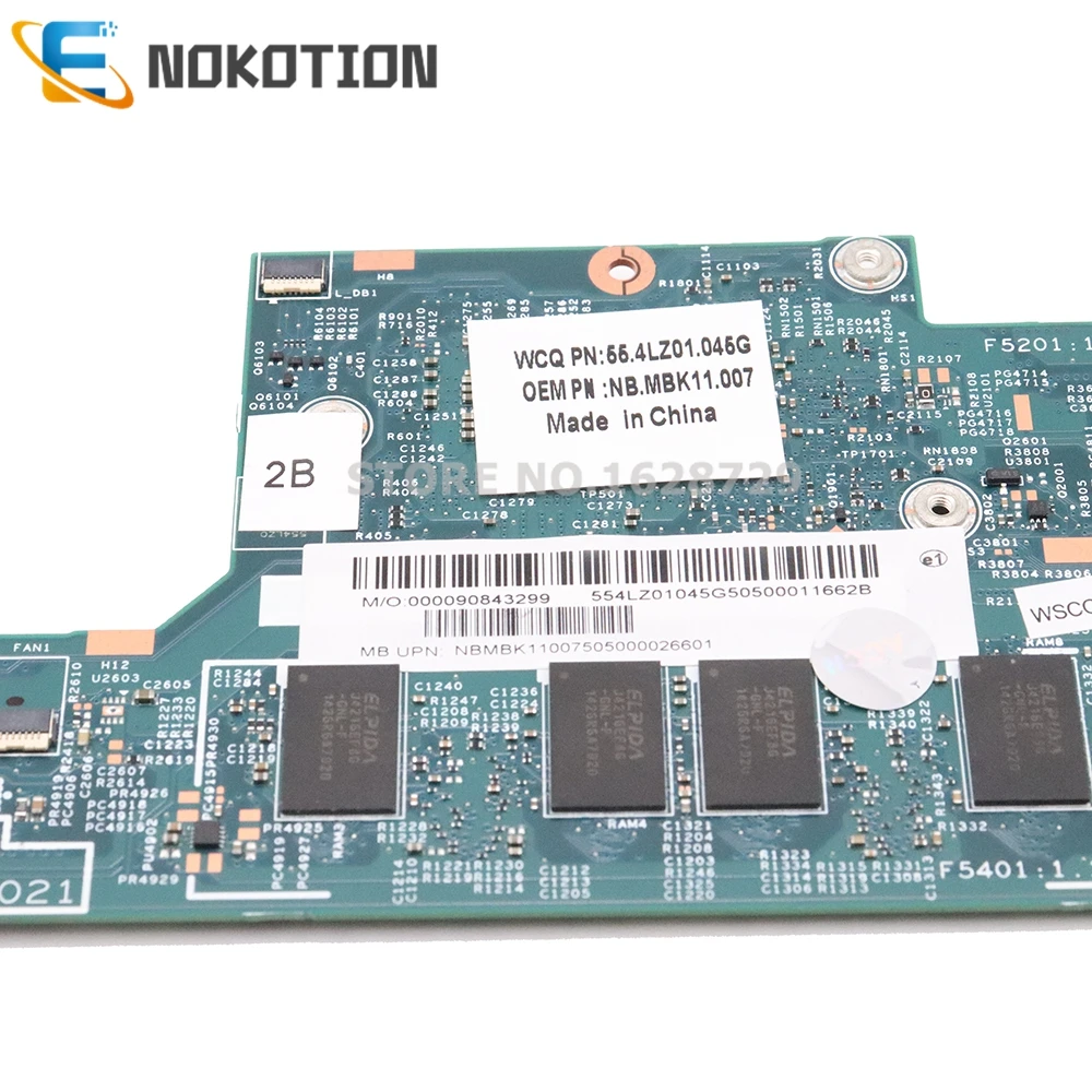 NOKOTION для acer aspire S7-392 материнская плата для ноутбука NBMBK11007 NB. MBK11.007 48.4LZ02.021 SR1EF I5-4210U процессор 4 г ram