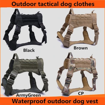 

Tactical Service Dog Vest Breathable Military Dog Clothes Harness Adjustable Size Training Hunting Molle Dog Tactical Harness