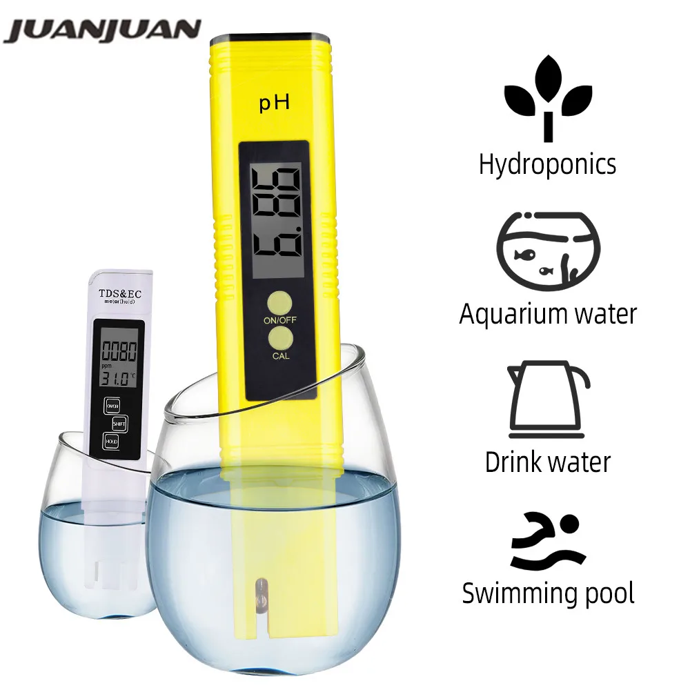 con ampio display LCD per acqua potabile per uso domestico 3 in 1 penna del tester del Tester di pH TDS portatile piscine Misuratore di prova della qualità dellacqua 