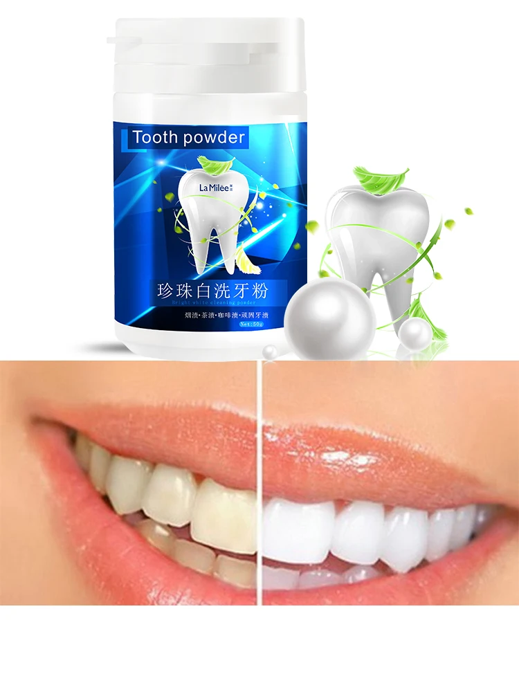 Teeth Whitening Powder Cleansing Quick Stain Removing Oral Care Physical Whitener 50g toothpaste Oral Hygiene Improve halitosis