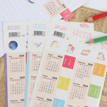 

2Pcs/Set 2021 Year Calendar Sticker Index Bookmark Planner Notebook Classification Label Stickers 2020.10~2021.12