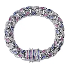 Изготовленный на заказ хип-хоп микро-браслет из циркона, браслет из циркона, браслет с цирконием, цепочка из циркона, Мужская индивидуальная Радуга, браслет, ювелирные изделия