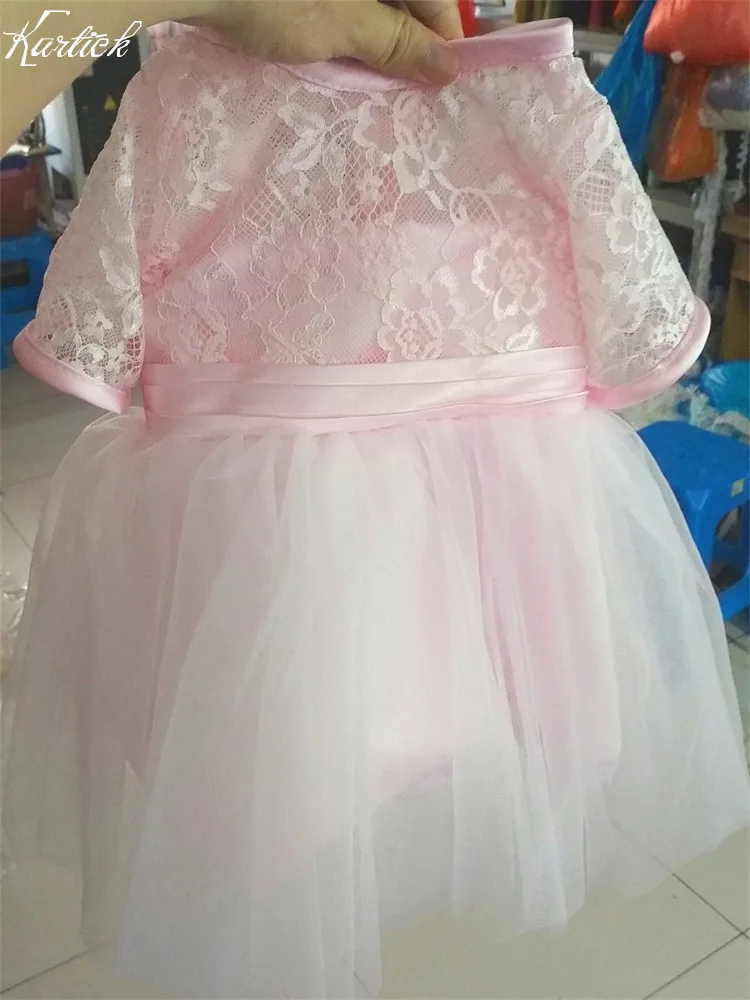 

New Real Flower Girl Dresses for Wedding Fashion Half Sleeve Ball Party Pageant Communion Dress Little Girls Kids/Children Dress