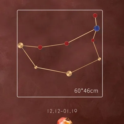 Скандинавский креативный Созвездие дверь за стеной декоративный крючок для гостиной крыльцо уникальная латунная стена для вешания пальто Шарфы ключи - Цвет: Capricorn