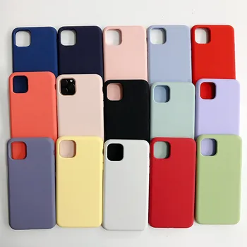 

Full cover WITH LOGO Thin Soft phone case Silicona liquid For iPhone 11 7 8 6 XS XR Original Liquid Silicone Cover Candy Color