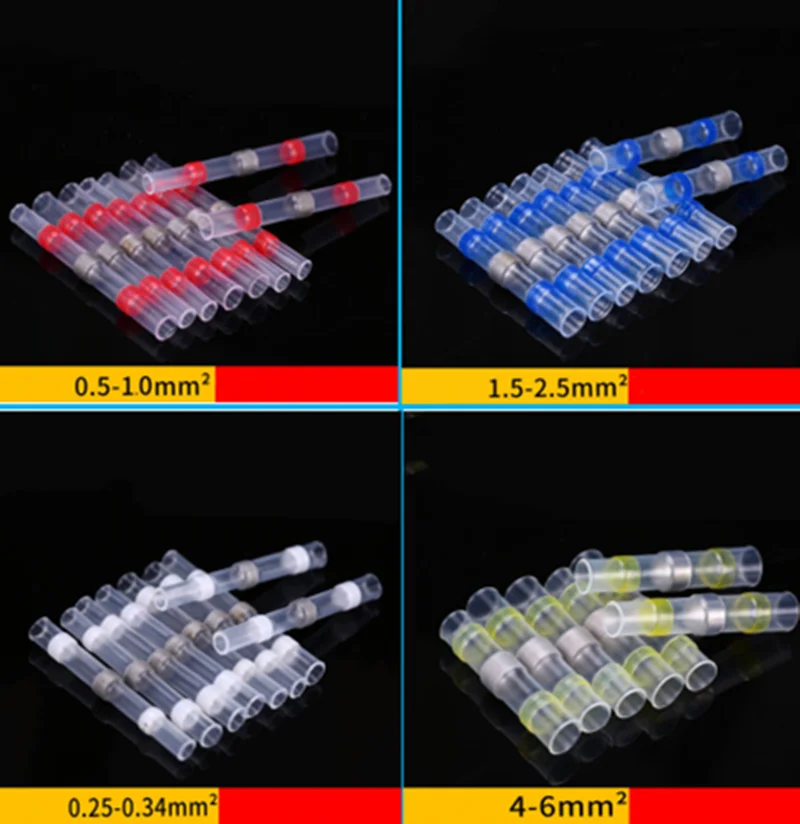 

10/20/50PCS Solder Seal Wire Connectors Waterproof Terminals Heat Shrink Electrical Sleeve Butt Connectors