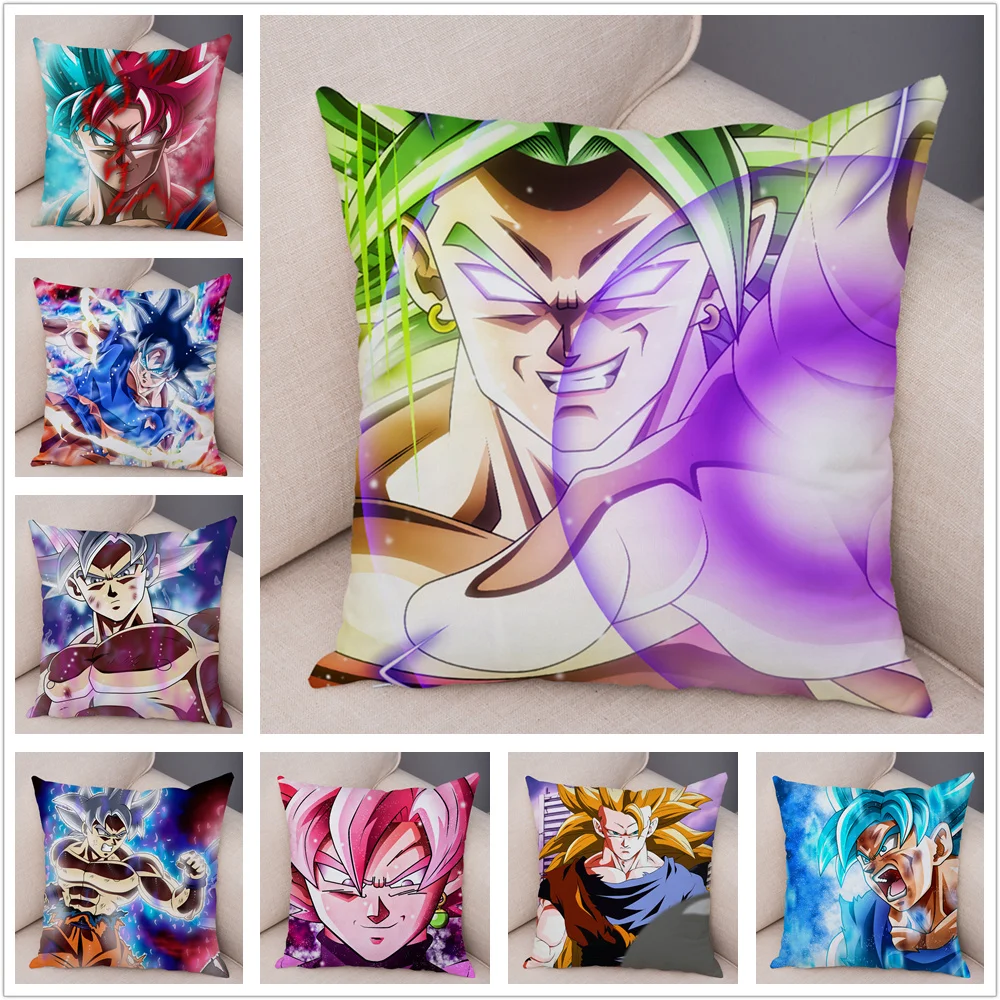 С рисунком из мультфильма «Жемчуг дракона Z сын Goku vegeta Broli наволочка плюшевые размером 45*45 см чехлы для диван, домашний декор Япония наволочка с аниме