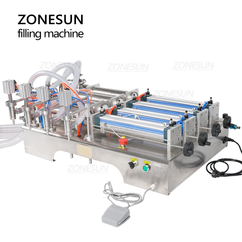 ZONESUN Pneumatic Bottle Filling Machine Dispenser Filler Machinery For Oil Water Perfume Food Beverage With High precision images - 6