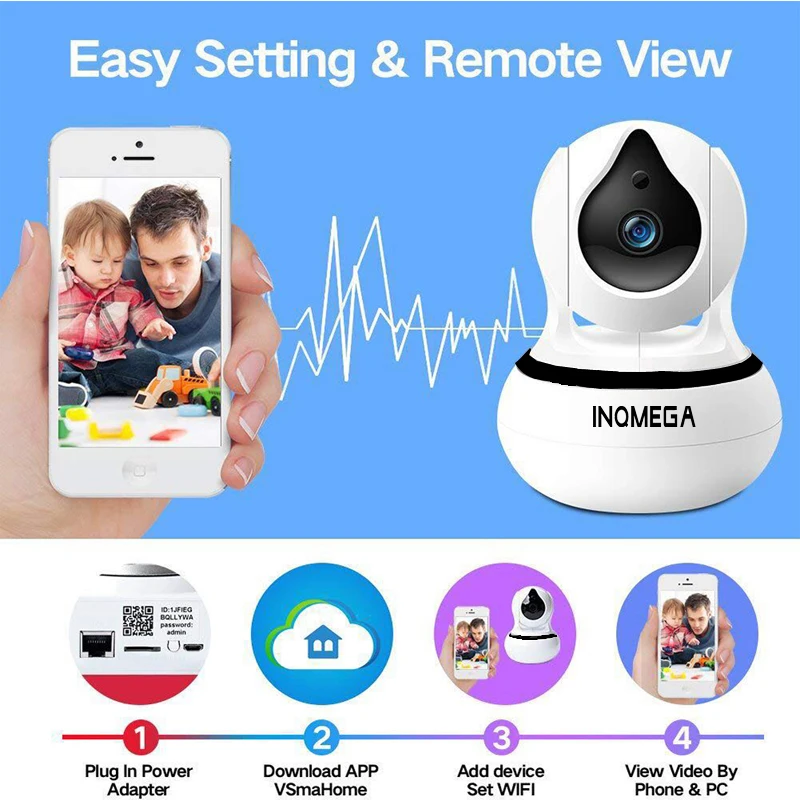 INQMEMA домашняя ip-камера безопасности Wi-Fi 1080P 720P Беспроводная сетевая камера видеонаблюдения P2P ночного видения детский монитор