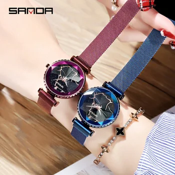 

waterproof quartz wrist watches for female magnetic watch sales hot 2019 women diamond designer brand luxury starry sky watch