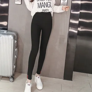 

Women Pants Black High Waist Pants Thin Pencil Pants Simple Casual Ankle-length Skinny Women's Fashion Pants 4XL