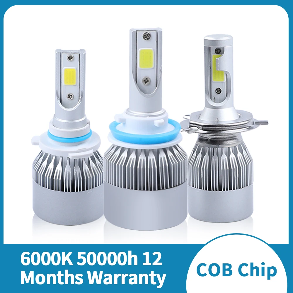 6000K h4 led головной светильник h11 h1 9012 9005 9006 hb3 hb4 H7 COB светодиодные фары лампы (Подол